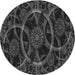 Round Patterned Midnight Gray Rug, pat1370gry