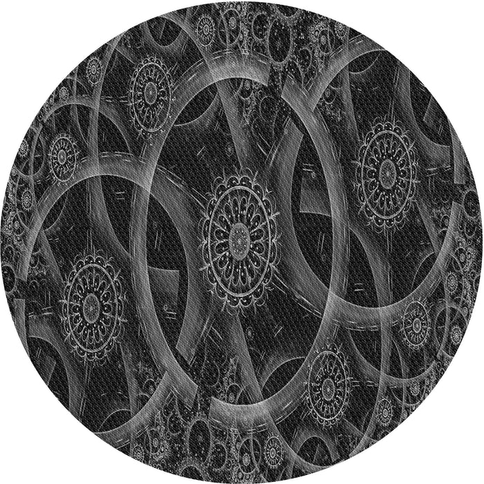 Square Machine Washable Transitional Midnight Gray Rug in a Living Room, wshpat1370gry