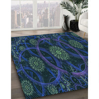 Patterned Blue Rug, pat1370lblu