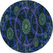 Square Patterned Blue Rug, pat1370lblu