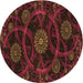 Square Patterned Saddle Brown Rug, pat1370org