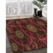 Patterned Saddle Brown Rug in Family Room, pat1370org