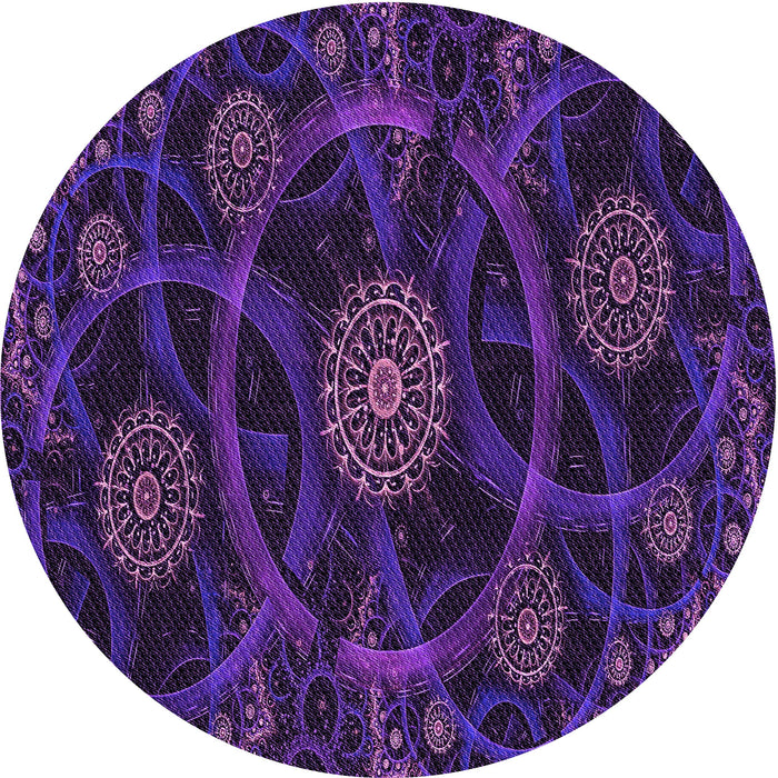 Square Patterned Midnight Blue Rug, pat1370pur