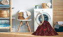 Machine Washable Transitional Maroon Red Rug in a Washing Machine, wshpat1370rd