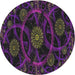 Sideview of Patterned Purple Novelty Rug, pat1370