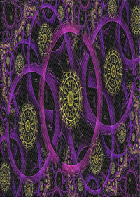 Machine Washable Transitional Purple Rug, wshpat1370