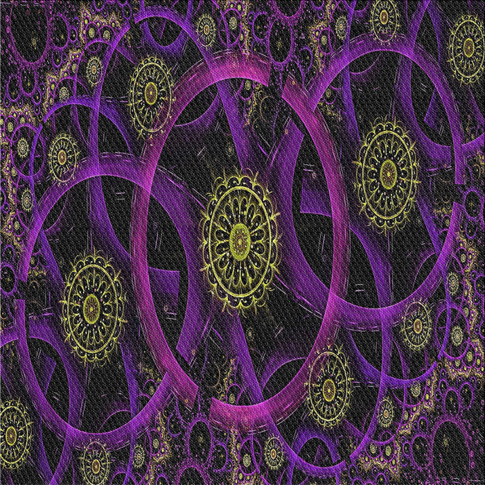 Square Patterned Purple Novelty Rug, pat1370