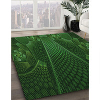 Patterned Green Rug, pat1371grn