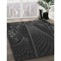 Patterned Midnight Gray Rug, pat1371gry