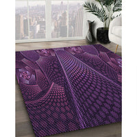 Patterned Deep Purple Rug, pat1371pur