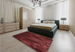 Patterned Red Rug in a Bedroom, pat1371rd