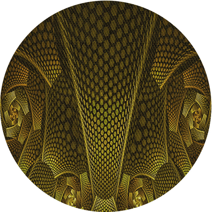 Square Machine Washable Transitional Dark Yellow Green Rug in a Living Room, wshpat1371yw