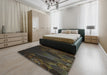 Machine Washable Transitional Brown Rug in a Bedroom, wshpat1371