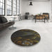 Round Patterned Brown Novelty Rug in a Office, pat1371