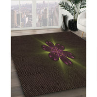 Patterned Dark Brown Rug, pat1372brn