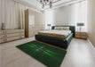 Patterned Deep Emerald Green Rug in a Bedroom, pat1372grn