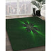 Machine Washable Transitional Deep Emerald Green Rug in a Family Room, wshpat1372grn