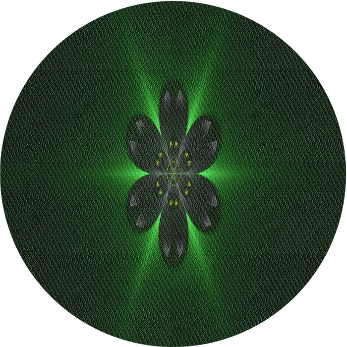 Square Machine Washable Transitional Deep Emerald Green Rug in a Living Room, wshpat1372grn