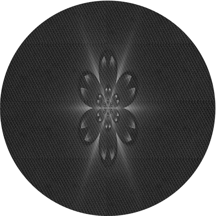 Square Patterned Midnight Gray Rug, pat1372gry