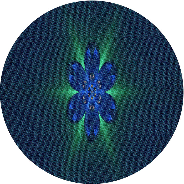 Square Patterned Teal Green Rug, pat1372lblu