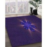 Patterned Midnight Blue Rug, pat1372pur