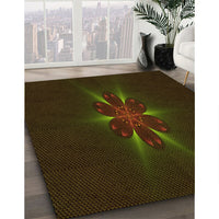 Patterned Black Brown Rug, pat1372yw