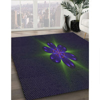 Patterned Blue Novelty Rug, pat1372