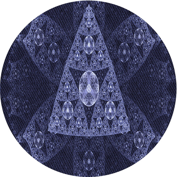 Square Patterned Night Blue Rug, pat1373blu