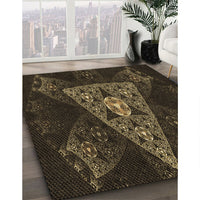 Patterned Oak Brown Rug, pat1373brn