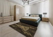 Patterned Oak Brown Rug in a Bedroom, pat1373brn