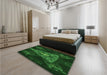 Patterned Black Rug in a Bedroom, pat1373grn