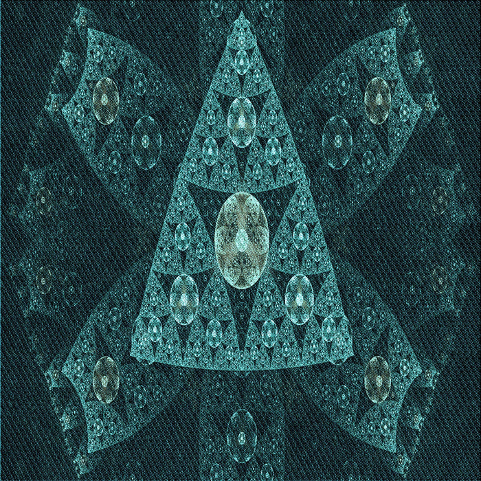 Round Machine Washable Transitional Dark Cyan Green Rug, wshpat1373lblu