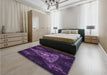 Patterned Purple Violet Purple Rug in a Bedroom, pat1373pur