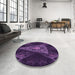 Round Patterned Purple Violet Purple Rug in a Office, pat1373pur