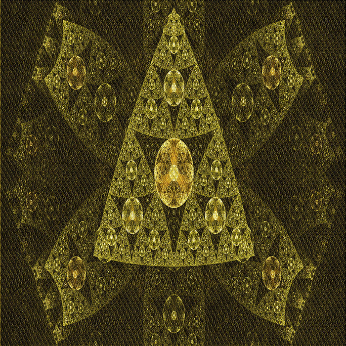 Round Patterned Dark Yellow Green Rug, pat1373yw