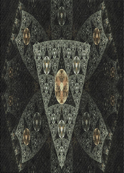 Patterned Black Novelty Rug, pat1373