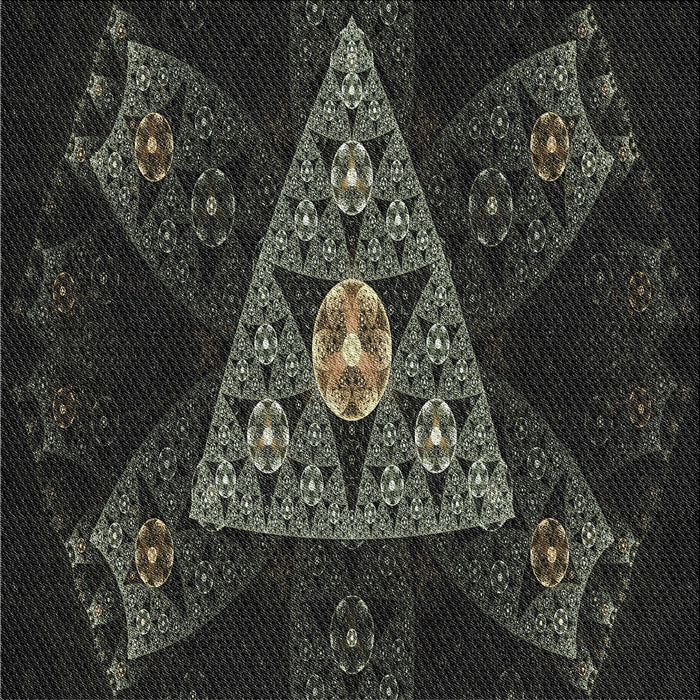 Square Patterned Black Novelty Rug, pat1373