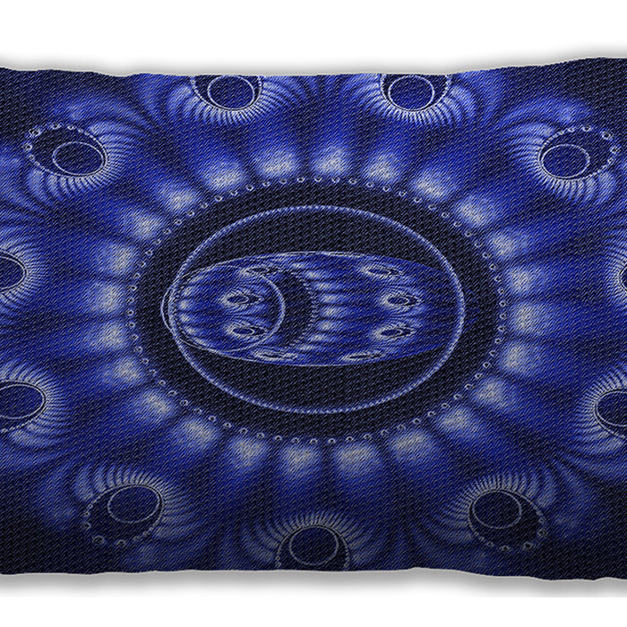 Patterned Rectangular Denim Dark Blue Lumbar Throw Pillow, 13 inch by 19 inch, lbpat1374blu