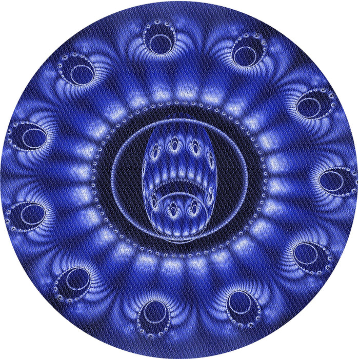 Square Machine Washable Transitional Denim Dark Blue Rug in a Living Room, wshpat1374blu