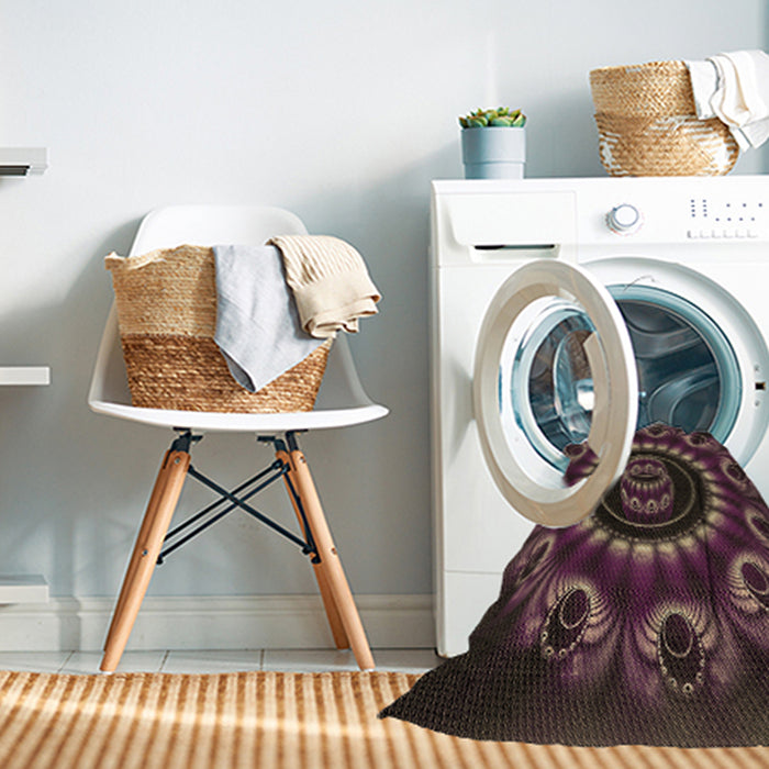 Machine Washable Transitional Purple Lily Purple Rug in a Washing Machine, wshpat1374brn