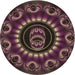 Square Patterned Purple Lily Purple Rug, pat1374brn