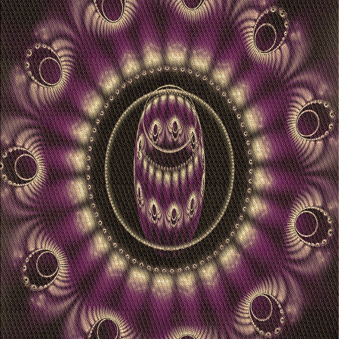 Machine Washable Transitional Purple Lily Purple Rug, wshpat1374brn