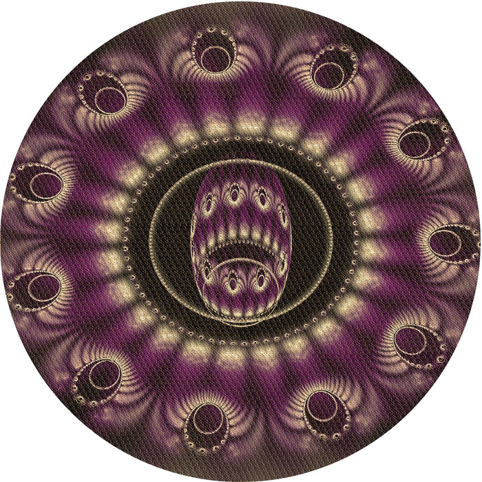 Square Machine Washable Transitional Purple Lily Purple Rug in a Living Room, wshpat1374brn