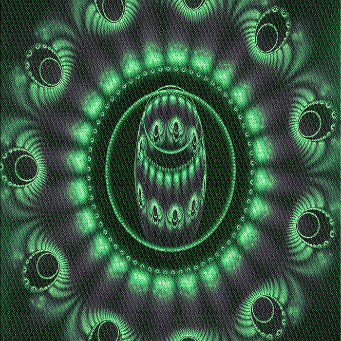 Patterned Dark Forest Green Rug, pat1374grn