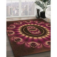 Patterned Chestnut Red Rug, pat1374org