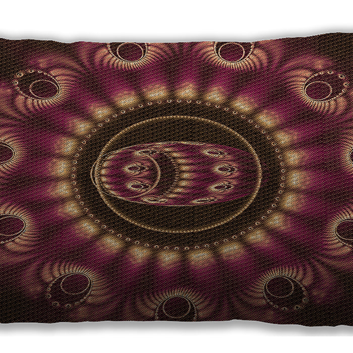 Patterned Rectangular Chestnut Red Lumbar Throw Pillow, 13 inch by 19 inch, lbpat1374org