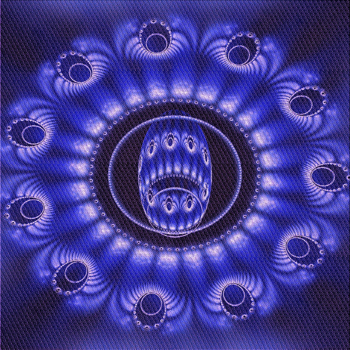 Round Patterned Earth Blue Rug, pat1374pur