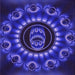 Round Patterned Earth Blue Rug, pat1374pur
