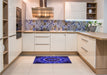 Patterned Earth Blue Rug in a Kitchen, pat1374pur