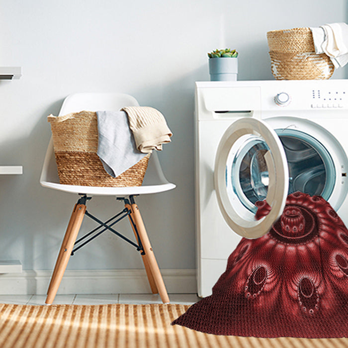 Machine Washable Transitional Crimson Red Rug in a Washing Machine, wshpat1374rd